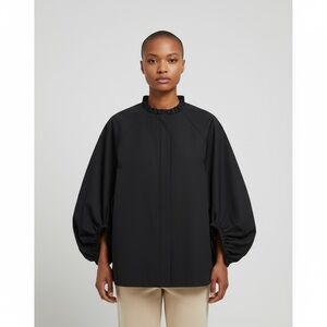 Salvatore Ferragamo Jacket Womens 12 Button Front lantern Sleeve Italian Cotton